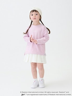 「petit main（プティマイン）のアイテム（スカート）」を使った、petit　main・b-roomさん（キッズ・100cm）の春コーディネート