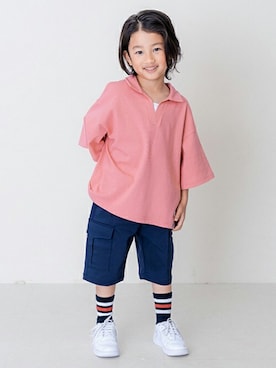 「and D. petit main（アンドディープティマイン）のアイテム」を使った、petit　main・b-roomさん（キッズ・106cm）の春コーディネート