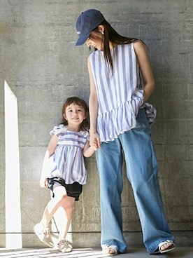 「petit main LIEN（プティマインリアン）のアイテム」を使った、petit　main・b-roomさん（キッズ・108cm）の春コーディネート