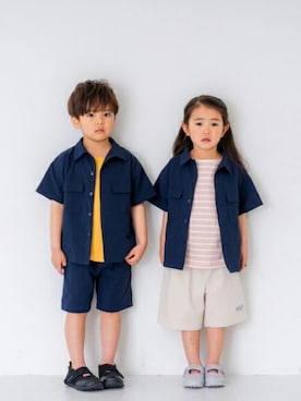 「and D. petit main（アンドディープティマイン）のアイテム」を使った、petit　main・b-roomさん（キッズ・105cm）の春コーディネート