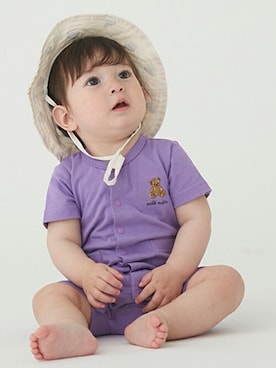 「アイテム（ママ＆ベビー、パープル系）」を使った、petit　main・b-roomさん（キッズ・71cm）の春コーディネート