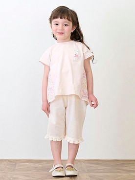「petit main（プティマイン）のアイテム（スウェットパンツ）」を使った、petit　main・b-roomさん（キッズ・101cm）の春コーディネート