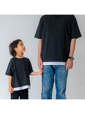 「and D. petit main（アンドディープティマイン）のアイテム」を使った、petit　main・b-roomさん（キッズ・111cm）の夏コーディネート