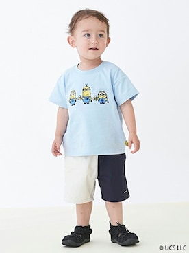 「petit main（プティマイン）のアイテム（パンツ）」を使った、petit　main・b-roomさん（キッズ・88cm）の夏コーディネート