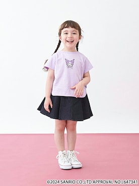 「petit main（プティマイン）のアイテム（スカート）」を使った、petit　main・b-roomさん（キッズ・101cm）の夏コーディネート