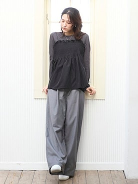 「レディース」｜「アイテム（アンサンブル）」を使った、petit　main・b-roomさん（レディース・161cm）の夏コーディネート