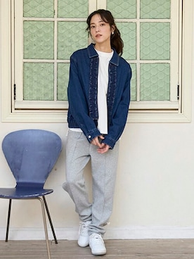「レディース」｜「アイテム（ブルゾン）」を使った、petit　main・b-roomさん（レディース・161cm）の夏コーディネート