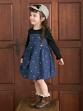 「petit main（プティマイン）のアイテム（ワンピース/ドレス）」を使った、petit　main・b-roomさん（キッズ・104cm）の夏コーディネート