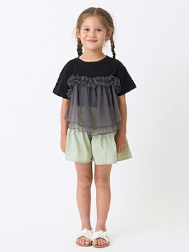 「キュロット」｜「アイテム（Tシャツ/カットソー）」を使った、petit　main・b-roomさん（キッズ・110cm）の夏コーディネート
