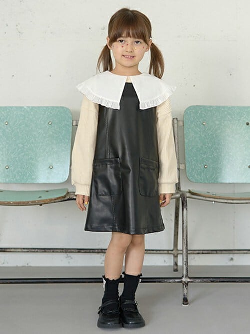 セール】【やわらか合皮】ジャンパースカート（ジャンパースカート