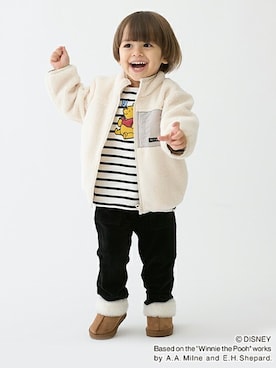 「petit main（プティマイン）のアイテム（パンツ）」を使った、petit　main・b-roomさん（キッズ・88cm）の秋コーディネート