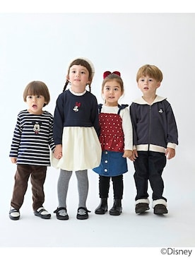 「petit main（プティマイン）のアイテム（パンツ）」を使った、petit　main・b-roomさん（キッズ・100cm）の秋コーディネート