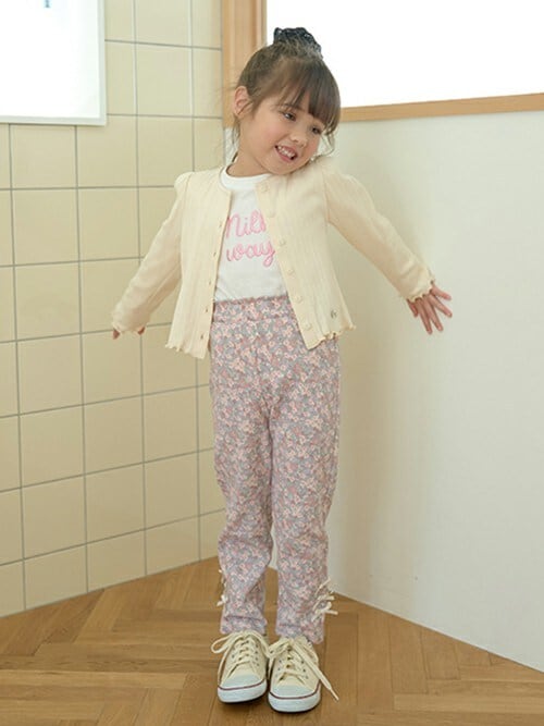 セール】【ソフトコットン】ロゴ刺しゅうボリュームスリーブトップス