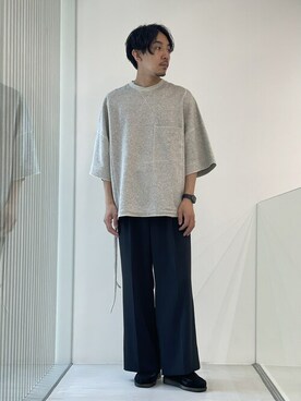 「PUBLIC TOKYO（パブリックトウキョウ）のアイテム（スウェット）」を使った、高山 湧士さん（メンズ・174cm）の夏コーディネート