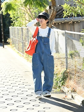 「Dickies（ディッキーズ）のアイテム（オールインワン・サロペット）」を使った、マックハウスZOZOスタイリスト メンズさん（メンズ・178cm）の冬コーディネート
