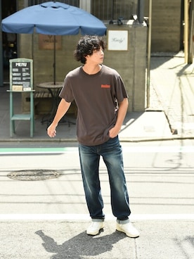 「NAVY（ネイビー）のアイテム（パンツ）」を使った、マックハウスZOZOスタイリスト メンズさん（メンズ・178cm）の秋コーディネート