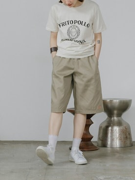 「Dickies（ディッキーズ）のアイテム」を使った、kanon_roopさん（レディース・163cm）の夏コーディネート