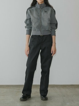 「アイテム（デニムジャケット）」を使った、kanon_roopさん（レディース・168cm）の夏コーディネート