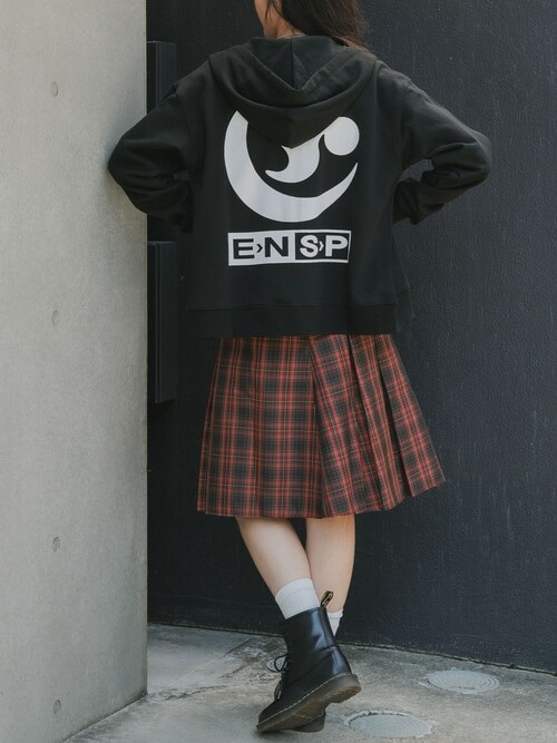 チェック柄プリーツスカート Chick スカート Check Pleats Skirt with Belt / チェック柄