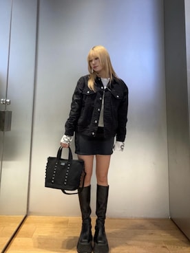 「HYSTERIC GLAMOUR（ヒステリックグラマー）のアイテム（その他アウター）」を使った、花楓さん（レディース・160cm）の冬コーディネート