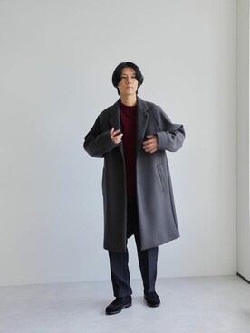 「green label relaxing（グリーンレーベルリラクシング）のアイテム（チェスターコート）」を使った、green label relaxingさん（メンズ・173cm）の秋コーディネート