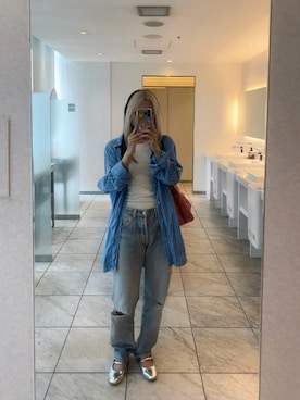 「アイテム（タンクトップ）」を使った、Shionさん（レディース・157cm）の秋コーディネート