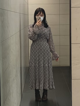 「袖フリル」｜「アイテム（ワンピース/ドレス）」を使った、たこ🐙さん（レディース・155cm）の秋コーディネート