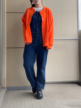 「meJane（ミージェーン）のアイテム（オールインワン・サロペット）」を使った、みっちゃそさん（レディース・165cm）の秋コーディネート