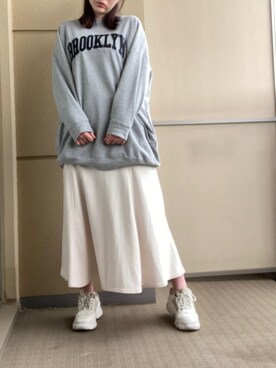 「one way（ワンウェイ）のアイテム（スウェット）」を使った、みっちゃそさん（レディース・165cm）の春コーディネート