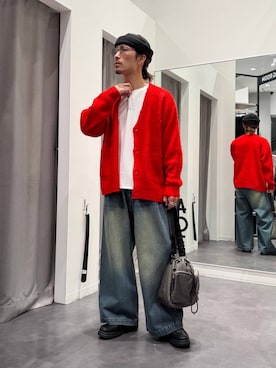 「アイテム（イヤーカフ）」を使った、Yusukeさん（メンズ・173cm）の秋コーディネート