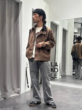 「アイテム（イヤーカフ）」を使った、Yusukeさん（メンズ・173cm）の秋コーディネート