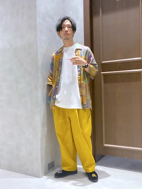 「niko and...（ニコアンド）のアイテム（スリッポン）」を使った、Yusukeさん（メンズ・173cm）の春コーディネート