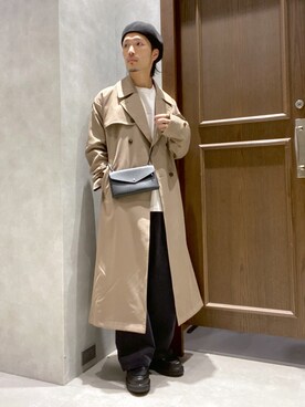 「コーデュロイパンツ」｜「アイテム（トレンチコート）」を使った、Yusukeさん（メンズ・173cm）の秋コーディネート