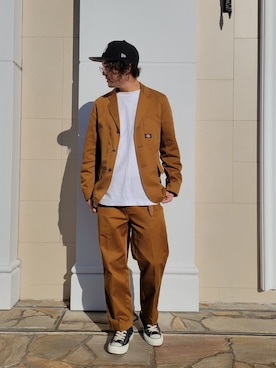 「Dickies（ディッキーズ）のアイテム（ジャケット/アウター）」を使った、くすくすさん（メンズ・167cm）の冬コーディネート
