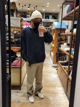 「OSHKOSH（オシュコシュ）のアイテム（チノパンツ）」を使った、くすくすさん（メンズ・167cm）の秋コーディネート
