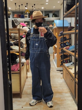 「EDWIN（エドウィン）のアイテム（オールインワン・サロペット）」を使った、くすくすさん（メンズ・167cm）の秋コーディネート