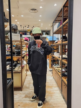 「KANGOL（カンゴール）のアイテム（ハンチング/ベレー帽）」を使った、くすくすさん（メンズ・167cm）の秋コーディネート
