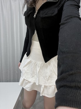 「SHEINのアイテム（トップス、ブラック系）」を使った、노비 /nobiさん（レディース・165cm）の冬コーディネート