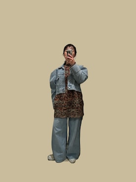 「アイテム（デニムジャケット）」を使った、ジリさん（レディース・155cm）の秋コーディネート