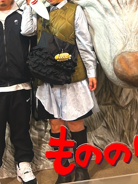 「アイテム（ダウンベスト）」を使った、marcoさん（レディース・162cm）の秋コーディネート