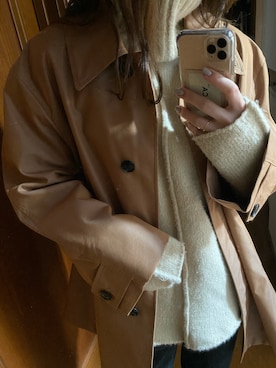 「select MOCA（セレクトモカ）のリンキングオーバーサイズタートルニット（ニット/セーター）」を使った、うにさん（レディース・169cm）の秋コーディネート