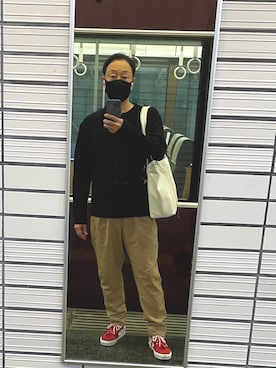 「アイテム（スラックス）」を使った、アイパパさん（メンズ・170cm・50代）の秋コーディネート