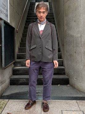 「アイテム（バンダナ/スカーフ）」を使った、KK1805さん（メンズ・167cm）の秋コーディネート