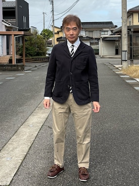 「アイテム（モカシン/デッキシューズ）」を使った、KK1805さん（メンズ・167cm）の秋コーディネート