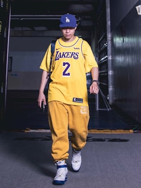 「NIKE（ナイキ）のアイテム（ジャージ）」を使った、Pennyさん（メンズ・165cm）の夏コーディネート