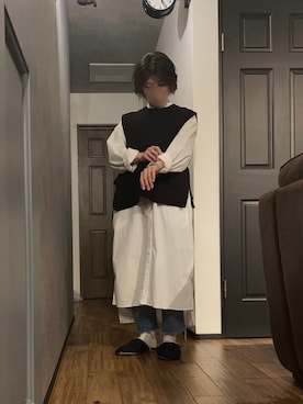 「chanel」｜「アイテム（シャツワンピース）」を使った、ericaさん（レディース・154cm）の冬コーディネート