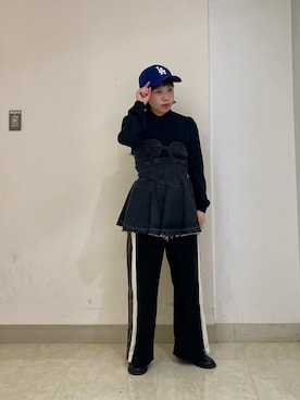 「スボーツミックス」｜「アイテム（帽子）」を使った、おおもとさん（レディース・150cm）の春コーディネート