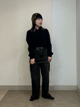 「OVERRIDE（オーバーライド）のアイテム（ハット）」を使った、おおもとさん（レディース・152cm）の秋コーディネート