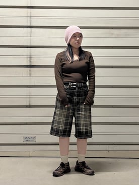 「OVERRIDE（オーバーライド）のアイテム」を使った、おおもとさん（レディース・152cm）の秋コーディネート