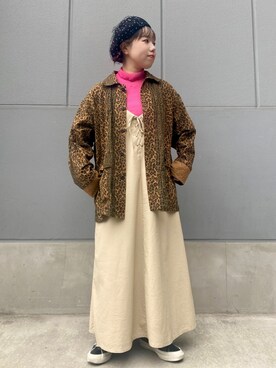 「カオリノモリ」｜「アイテム（ハンチング/ベレー帽）」を使った、おおもとさん（レディース・150cm）の冬コーディネート